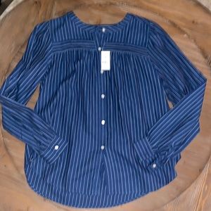 NWT LOFT Striped Button Down